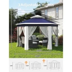 13x13 FT Hexagon Pop Up Gazebo W/ Mesh Windows, Instant Setup Canopy Tent For Outdoor Patio, Backyard, Garden & Events,w/Carry Bag, Adjustable Height -The Range Shop GUEST 1de9ea4f e4d3 48f5 a31a 3e513e51ecb0
