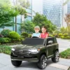 2 Seater Ride On Car For Kids, 12V Licensed Toyota Land Cruiser Car, Battery Electric Car W/Spring Suspension, Music Player,LED Lights, For 3-8