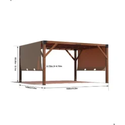12x14 FT Wood Pergola With Retractable Shade Canopy, Wood Gazebo, Solid Structure, Durable Outdoor Pergola For Patio, Backyard, Deck, Garden -The Range Shop GUEST 1ed445d7 3acf 4e59 8ea2 b8619eb1f545