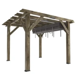 10x12 FT Wood Pergola With Retractable Canopy, Retractable Shade Canopy, Durable, Rot Resistant, For Backyard, Deck, Garden, Outdoor Entertaining -The Range Shop GUEST 1f208b3a cae0 4a5f a39d 44236f332f1a