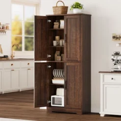 Pantry Cabinet, 70" Kitchen Pantry Cabinet With Doors And Adjustable Shelves, Freestanding Cupboard 14 Pantry Cabinet, 70" Kitchen Pantry Cabinet With Doors And Adjustable Shelves, Freestanding Cupboard -The Range Shop GUEST 1f519040 32f4 4714 8186 4a81134e01ac
