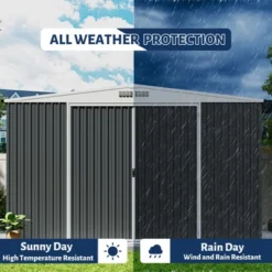 Outdoor Storage Shed,Metal Tool Shed With Lockable Doors ,Weatherproof Shed For Patio, Garden & Lawn, Large Utility Shed For Tools 11 Outdoor Storage Shed,Metal Tool Shed With Lockable Doors ,Weatherproof Shed For Patio, Garden & Lawn, Large Utility Shed For Tools -The Range Shop GUEST 202b3536 d6bf 49b5 be9f 06aec6ef33fd