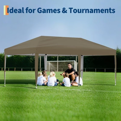 10x20 Heavy Duty Pop Up Canopy Tent With 2 Sidewalls, Outdoor Party, Market Stall, Camping, UV Protection, Waterproof, Roller Bag, 4 Weight Bags 2 10x20 Heavy Duty Pop Up Canopy Tent With 2 Sidewalls, Outdoor Party, Market Stall, Camping, UV Protection, Waterproof, Roller Bag, 4 Weight Bags - Image 2