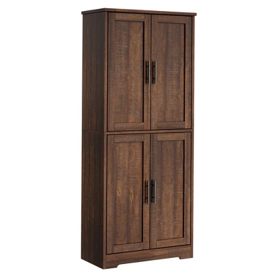 Pantry Cabinet, 70" Kitchen Pantry Cabinet With Doors And Adjustable Shelves, Freestanding Cupboard 8 Pantry Cabinet, 70" Kitchen Pantry Cabinet With Doors And Adjustable Shelves, Freestanding Cupboard - Image 8