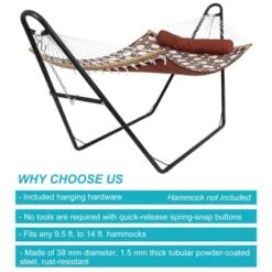 Hammock Stand - Steel Hammock Frame, 550 LBS Capacity, 2 Person, Fits Hammocks 9 To 14 Ft, Adjustable Universal For Indoor Outdoor Backyard Camping -The Range Shop GUEST 22fc8736 6d3a 46b8 86dc 38d945bb23a5