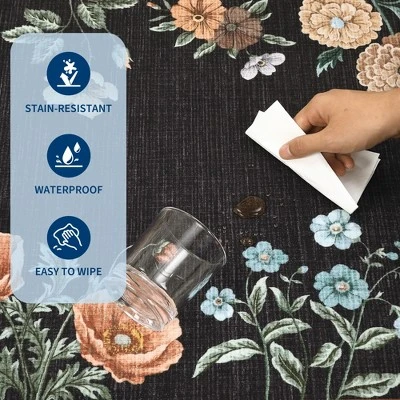 Washable Modern Floral Print Living Room Bedroom Rugs, Indoor Farmhouse Large Throw Carpet For Dining Room Office, Non Slip Floor Cover For Home 5 Washable Modern Floral Print Living Room Bedroom Rugs, Indoor Farmhouse Large Throw Carpet For Dining Room Office, Non Slip Floor Cover For Home - Image 5