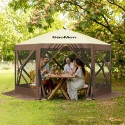 Instant Pop Up Gazebo 10x10ft With 6 Mesh Walls - Portable Canopy Tent For Camping, Backyard & Parties | Includes Carry Bag & Stakes -The Range Shop GUEST 24af71d6 e15c 406d 95e3 479942a657f4
