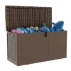 73 Gallon Outdoor Storage Box, Deck Boxes Outdoor Waterproof With Lid,Outside Storage Box Waterproof With Side Handles For Garden Pool