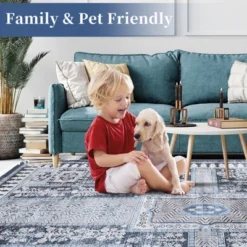 Washable Vintage Living Room Rugs,Floral Print Retro Accent Bedroom Carpet, Large Non Slip Area Rug For Kitchen Dining Room -The Range Shop GUEST 26b4524d 1e12 42ce b435 81b78b34ecc5