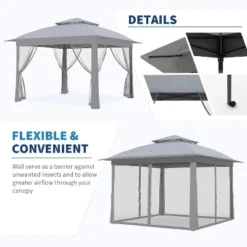 Outdoor Canopy Tent With Mosquito Netting, 11FT Outdoor Gazebo With Portable Carrying Bag -The Range Shop GUEST 26bad870 471f 48df 9f59 13f2a6e2e50c