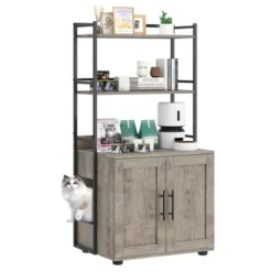 Cat Litter Box Enclosure, 2-in-1 Cat Litter Box Furniture Hidden With 2 Tier Storage Shelves And Doors, Wooden Cat House 16 Cat Litter Box Enclosure, 2-in-1 Cat Litter Box Furniture Hidden With 2 Tier Storage Shelves And Doors, Wooden Cat House -The Range Shop GUEST 2746c740 2957 4c8d ae16 9924a10f4629