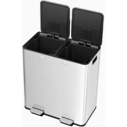 60L/16 Gal Kitchen Trash Can With Separate Lids,2×8 Gal Pedal Trash Bin With Removable Basket,Stainless Steel Garbage Can For Kitchen Office -The Range Shop GUEST 27cba40d 072d 41a4 b93b 369f485e28a7