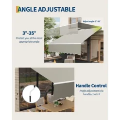 Manual Retractable Awning - Waterproof Sun Shade Patio Awning, Aluminum Frame, 280g Polyester Fabric, Adjustable Roll Out Awning For House Deck Porch -The Range Shop GUEST 27e7b165 48ee 42ed 87d4 1a04ac92bfe5