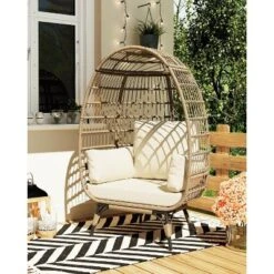 Modern DLEC03 Wicker Egg Chair - 350LBs Steel Frame & Plush Cushion, PE Rattan For Balcony/Patio/Living Room, Outdoor Lounge Chair -The Range Shop GUEST 29dd0016 ace5 4d95 b2c1 7888c52e00a0
