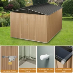 Outdoor Metal Storage Shed， Large Weatherproof Garden Shed For Tools，with Lockable Doors And Sloping Roof，for Lawn Equipment, Patio & Backyard -The Range Shop GUEST 2a0c3a3e 7b4a 41a0 9713 7977d2fafe4f