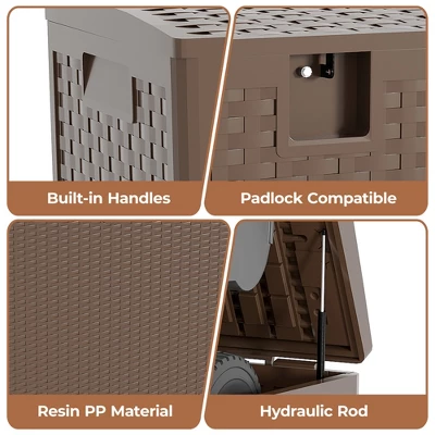 73 Gallon Outdoor Storage Box, Deck Boxes Outdoor Waterproof With Lid,Outside Storage Box Waterproof With Side Handles For Garden Pool 4 73 Gallon Outdoor Storage Box, Deck Boxes Outdoor Waterproof With Lid,Outside Storage Box Waterproof With Side Handles For Garden Pool - Image 4