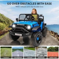 12V Kids Electric Ride-On Truck - Parent Remote Control, 3 Speed Settings, LED Lights & Music Player For Children Ages 3-6 Years -The Range Shop GUEST 2c03a0c3 9d73 4bcd bec0 f2ec32a64887