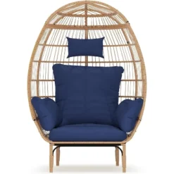 Wicker Egg Chair, Indoor Outdoor Lounger For Patio, 500 Lbs Capacity, All-Weather Rattan Wicker Egg Chair Outdoor, For Patio, Backyard -The Range Shop GUEST 2cf41765 4a68 480b b2d6 afe07572bd47