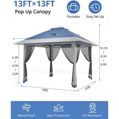 13x13 FT Gazebo Outdoor Canopy Tent, Outdoor Patio Gazebo, With Mosquito Netting, 4 Sandbags & Wheeled Bag, For Backyard 2 13x13 FT Gazebo Outdoor Canopy Tent, Outdoor Patio Gazebo, With Mosquito Netting, 4 Sandbags & Wheeled Bag, For Backyard - Image 2
