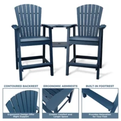 Patio HDPE Adirondack Chairs, Outdoor Tall Seating, For Deck, Balcony, Backyard, Patio Bar Stool Chair, Blue 14 Patio HDPE Adirondack Chairs, Outdoor Tall Seating, For Deck, Balcony, Backyard, Patio Bar Stool Chair, Blue -The Range Shop GUEST 2dcefb45 fc54 4734 8be6 f9d3f5a40361