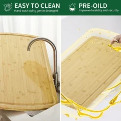 Extra Large Bamboo Cutting Board For Kitchen, Stove Top Cover Wood Butcher Block With Juice Groove For Meat Turkey Carving Charcuteries, 0.8" Th -The Range Shop GUEST 2e08c866 a53b 4231 8877 73b1afd81319