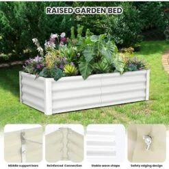 2-Pack Thick Galvanized Raised Bed - Home Use With Safety Edge & Gloves - Rust-Proof Large Open Base Planter For Veggies/Flowers, Beige -The Range Shop GUEST 2e319c30 1ce3 4f7e b4f4 13d9044c0b4a