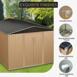 Large Metal Storage Sheds,8X 8 FT Outdoor Storage Shed, With Reinforced Sloping And Lock,Waterproof，for Backyard, Garden Patio Lawn -The Range Shop GUEST 2f14e5a3 fdec 40ef 9f14 2a88d7127500