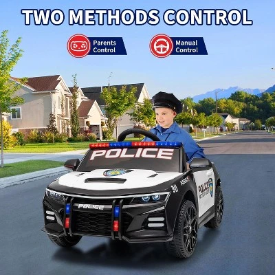 12V Kids Police Ride-On Car, Remote Control Electric Toy With LED Lights, Music, Horn & Safety Belt 2 12V Kids Police Ride-On Car, Remote Control Electric Toy With LED Lights, Music, Horn & Safety Belt - Image 2