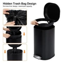 8 Gallon Step Trash Can, Garbage Can With Soft-Close Lid, Metal Garbage Bin, Without Inner Bucket -The Range Shop GUEST 31365c8b 0437 4bcd 92c9 f436a2a3562f