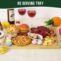 20 Inch Extra Large Bamboo Wood Cutting Board For Kitchen, With Juice Groove For Meat, Vegetables And Cheese -The Range Shop GUEST 3320f87b 917a 4d5c a04d 3a81fda7a6eb