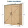 Wooden Outdoor Storage Cabinet , Garden Tool Shed With Removable Shelves And Waterproof Roof, Lockable Doors, Large Patio Storage