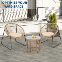 3 Piece Outdoor Seating Acapulco Chair Glass Top Side Table And 2 Chairs With Cushions PE Rattan All-Weather Patio Conversation Bistro Set 13 3 Piece Outdoor Seating Acapulco Chair Glass Top Side Table And 2 Chairs With Cushions PE Rattan All-Weather Patio Conversation Bistro Set -The Range Shop GUEST 33d1f938 d8cf 4186 be8e 3a2f5212811b