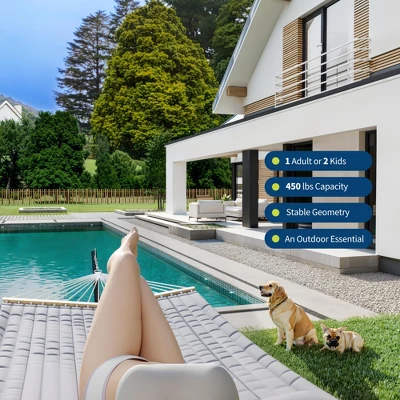 Ultra-Comfort 2-Person Hammock Set With Foldable Steel Frame - Heavy-Duty Outdoor Lounger, 450lb Capacity, Carry Bag, Garden, Camping & Patio 2 Ultra-Comfort 2-Person Hammock Set With Foldable Steel Frame - Heavy-Duty Outdoor Lounger, 450lb Capacity, Carry Bag, Garden, Camping & Patio - Image 2