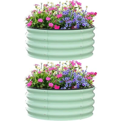 Galvanized Raised Garden Bed For Gardening, Round Metal Planter Box For Planting Plants Vegetables And Flower 10 Galvanized Raised Garden Bed For Gardening, Round Metal Planter Box For Planting Plants Vegetables And Flower - Image 10