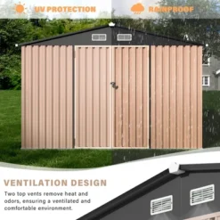 Outdoor Storage Shed 6x8 Ft, Metal Outdoor Tool Storage With Lockable Doors And Sloping Roof, Large Metal Garden Shed For Patio, Backyard, Black 10 Outdoor Storage Shed 6x8 Ft, Metal Outdoor Tool Storage With Lockable Doors And Sloping Roof, Large Metal Garden Shed For Patio, Backyard, Black -The Range Shop GUEST 366a670e dbbc 4157 9c6f a87c82b5e51a