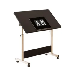 Standing Computer Desk With Wheels ，Height Adjustable，Mobile Computer Table Sit Stand Up For Work Office Home