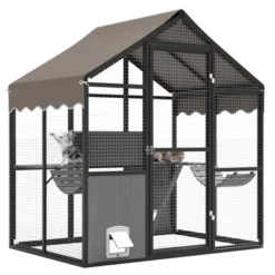 Aluminum Extra Large Catio Outdoor Cat Enclosure For Multiple Cats With Channels, Side Door -The Range Shop GUEST 3677be88 fc32 46dd b064 320147641031