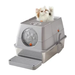Stainless Steel Cat Litter Box, Detachable Box With Lid,Metal Enclosed Cat Litter Tray,Extra Large Litter Tray With Litter Scoop&Sand Filter Pedal -The Range Shop GUEST 37262048 6918 4898 b52e fd2017c72f88