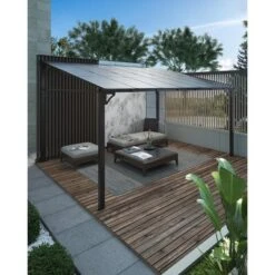 10' X 14' Outdoor Gazebo, Patio Hardtop Lean To Gazebo With Sturdy Steel Frame, Large Wall Mounted Heavy Duty Awning Outdoor Pergola For Porch, Deck -The Range Shop GUEST 37966930 7af2 452c 8119 b6324dfd48c1