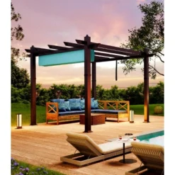 10x10 Ft Retractable Outdoor Pergola With Canopy, Upgraded Wood-Grain Aluminum Pergola, UV-Resistant Metal Shelter For Backyard, Patio, Porch 8 10x10 Ft Retractable Outdoor Pergola With Canopy, Upgraded Wood-Grain Aluminum Pergola, UV-Resistant Metal Shelter For Backyard, Patio, Porch -The Range Shop GUEST 38214da3 5f6b 49ae a4b7 85ff6670647b