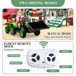 12V Kids Ride On Excavator Toy With Remote Control, Kids Electric Tractor Car With Music, LED Lights, Horn, Trailer & Dozer Bucket, Boys Girls 3-10 -The Range Shop GUEST 3837749b 220c 4a13 abfe 37c6a6de7222