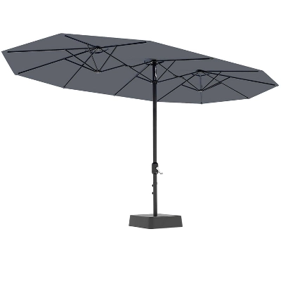 15FT Large Patio Umbrella With Base Included, Oversized Shade For 2-8 People, Double-Sided Rectangle Umbrella, Weighted Base For Pool, Deck, Backyard 8 15FT Large Patio Umbrella With Base Included, Oversized Shade For 2-8 People, Double-Sided Rectangle Umbrella, Weighted Base For Pool, Deck, Backyard - Image 8