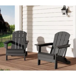 Folding Adirondack Chair Set Of 2, HDPE Plastic Weather Resistant Oversized Outdoor Chair For Patio, Lawn, Garden, Backyard, Deck, 380 Lb Support 20 Folding Adirondack Chair Set Of 2, HDPE Plastic Weather Resistant Oversized Outdoor Chair For Patio, Lawn, Garden, Backyard, Deck, 380 Lb Support -The Range Shop GUEST 3aac6c48 1330 41cd 8d3f e1382a3223a9