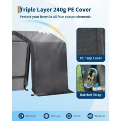 10x10FT Outdoor Storage Shed Carport With Roll-Up Zipper Door, Portable Garage Storage Shelter Heavy Duty Waterproof PE Tarp For Bike, ATV, Grey 11 10x10FT Outdoor Storage Shed Carport With Roll-Up Zipper Door, Portable Garage Storage Shelter Heavy Duty Waterproof PE Tarp For Bike, ATV, Grey -The Range Shop GUEST 3b22b126 8eba 40a7 846c a4c2eeeb2949