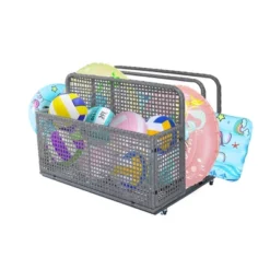 Outdoor PE Rattan Poolside Float Storage Box With Rolling Wheels, Weather-Resistant Patio & Beach Organizer For Pool Accessories -The Range Shop GUEST 3b447ba3 4b41 4b95 ad4f 58ce3203853d