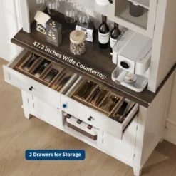 72 Inch Tall Kitchen Pantry Cabinet With 4 Doors And 2 Drawers, Wine Rack, Large Kitchen Storage, Adjustable Shelf, Coffee Wine Bar Counter -The Range Shop GUEST 3c9611c7 a9fd 430a 9271 24f02ef8937e