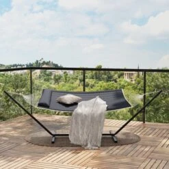 Instant-Setup 2-Person Hammock With Reinforced Steel Frame Portable Outdoor Lounger For Garden Camping And Beach 450lb Capacity Quick-Fold Carry Bag