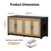 47.2" Large Hidden Cabinet Double Litter Box Enclosure Furniture For 2 Cats