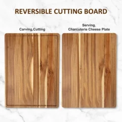 2 Piece Acacia Wood Cutting Board, 20x15 & 24x18 Inch Wooden Chopping Board Butcher Block With Deep Juice Grooves For Home Commercial Kitchen -The Range Shop GUEST 3fb8e145 15dc 4b47 8cb7 8368a8d4a812 2