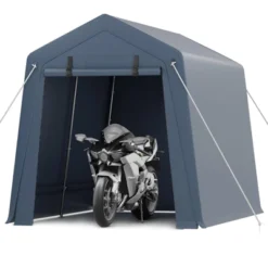 Outdoor Storage Shed 7x12 FT Carport With Roll-Up Zipper Door & Window, Waterproof & UV Resistant Portable Garage For Motorcycle, Bike, And Tools -The Range Shop GUEST 412c9c23 8b71 4cf9 bb1c d20e1d81e7b6